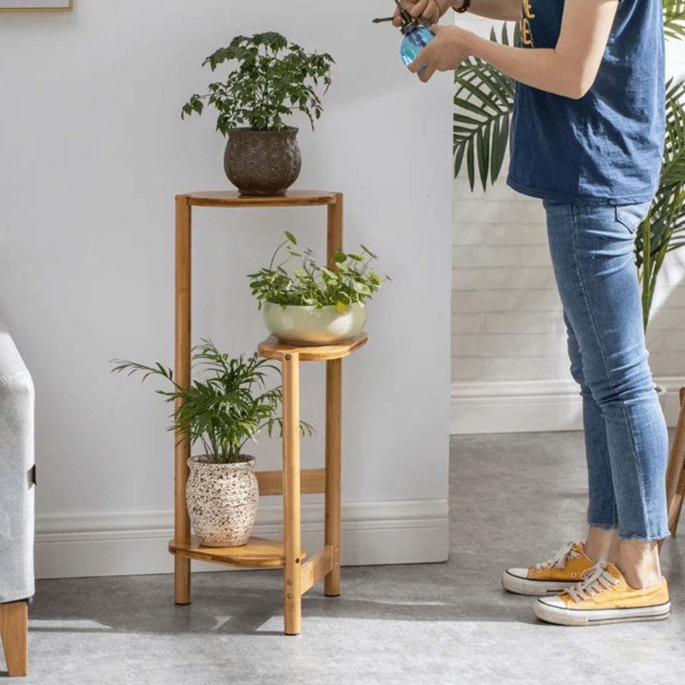 Meuble Porte Plante en Bois Épuré