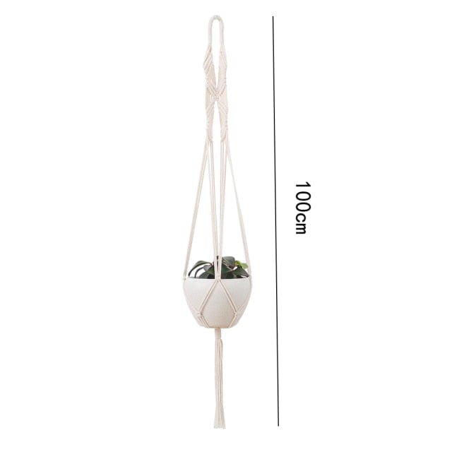 Porte Plante Suspendu en Macramé "Eguzkia"