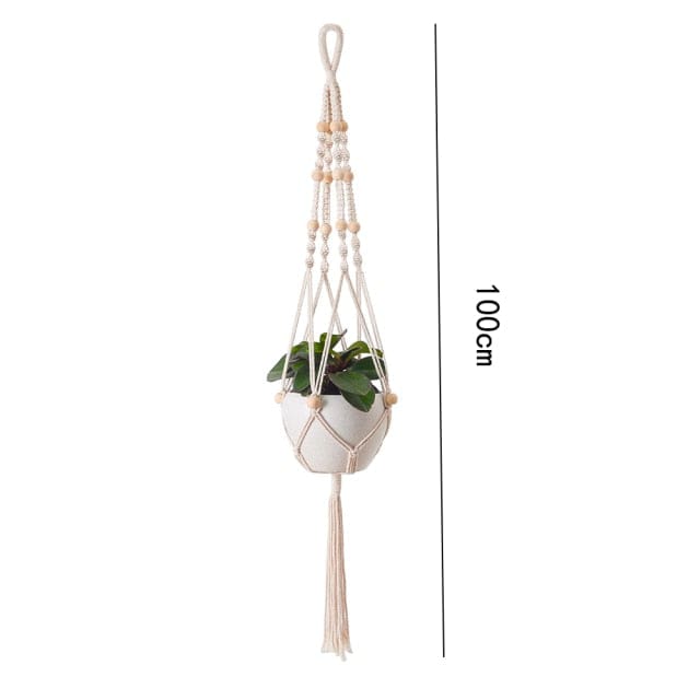 Porte Plante Suspendu en Macramé "Eguzkia"