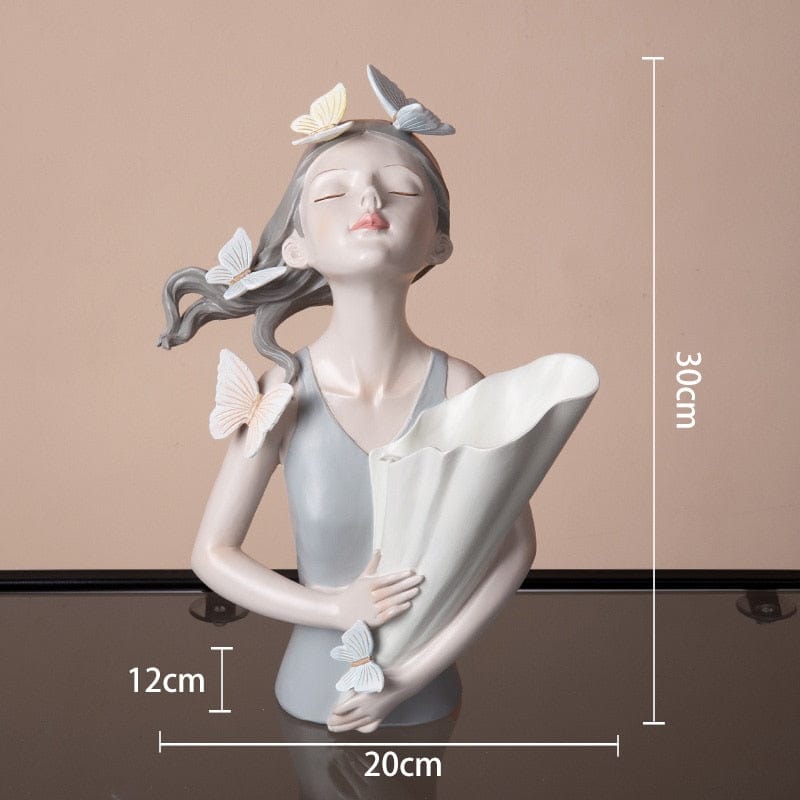 Vase en Céramique "La Jeune Fille aux Papillons"