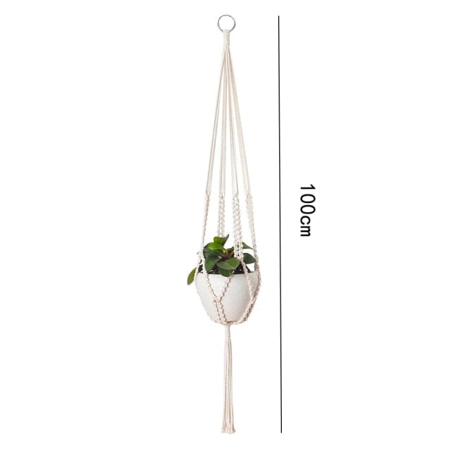 Porte Plante Suspendu en Macramé "Eguzkia"