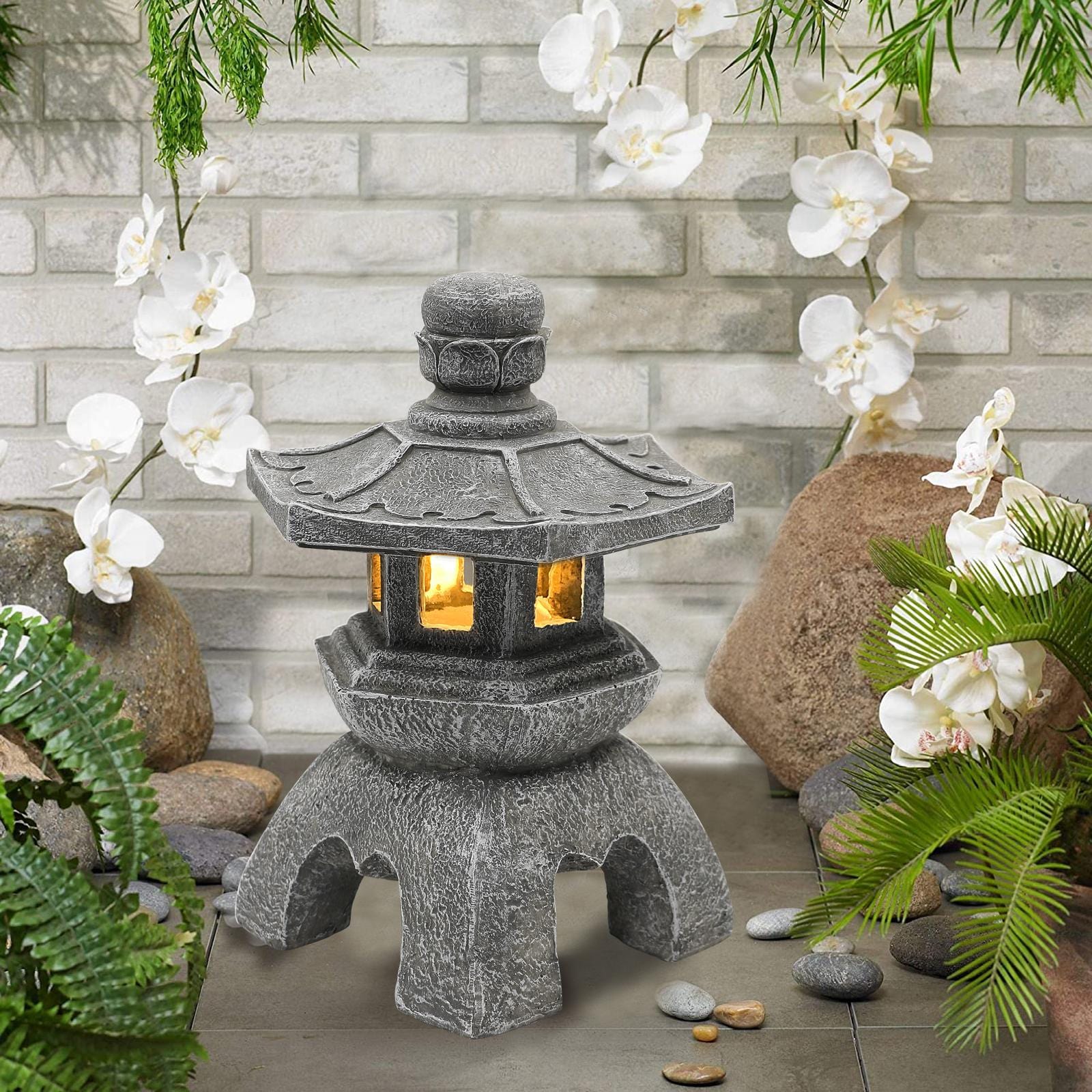 Lanterne Japonaise Solaire pour Jardin Apaisant