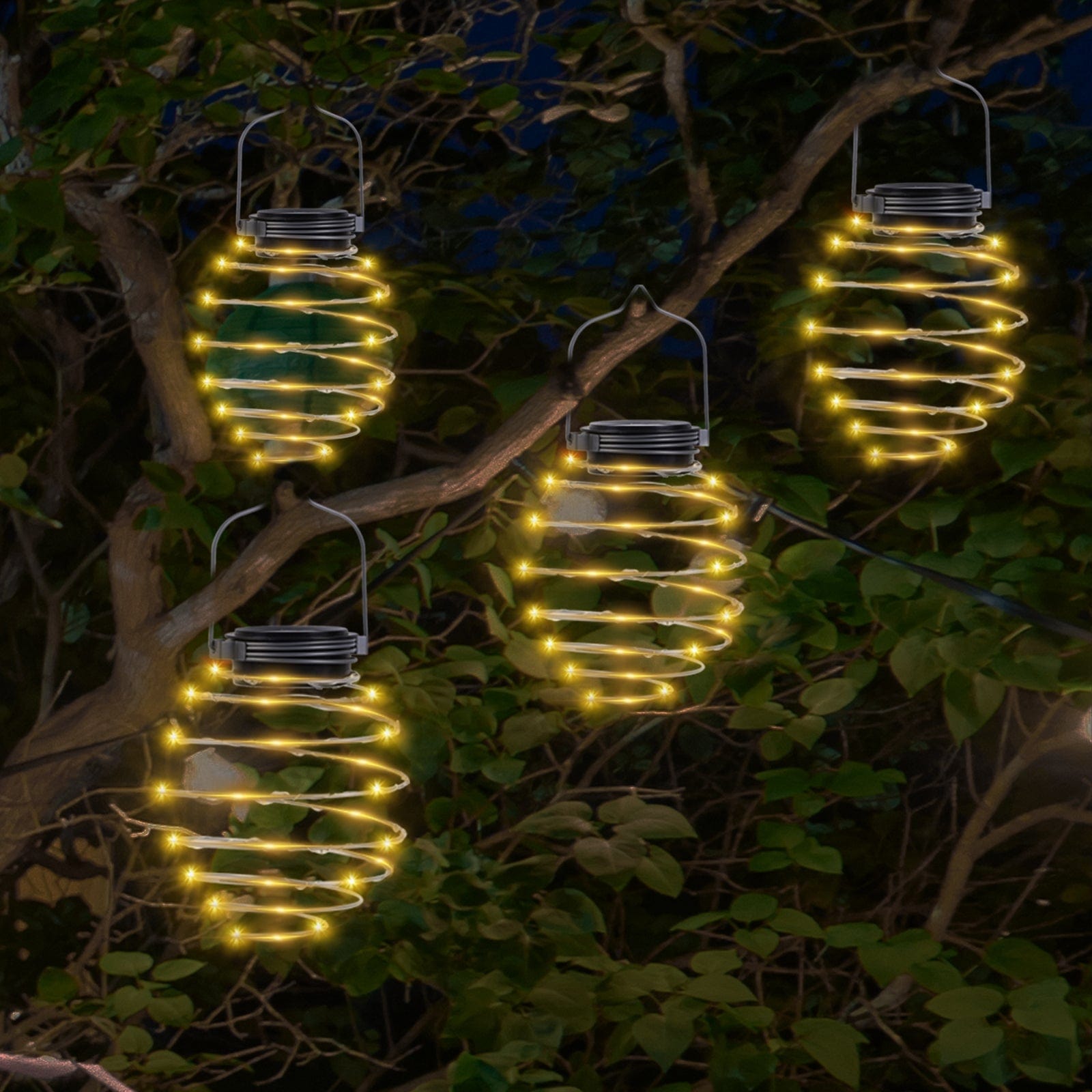 Lanternes Solaires en Spirales ( Lot de 4 pièces )