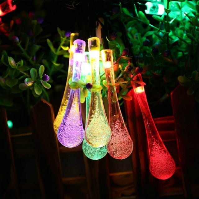 Guirlande Solaire Extérieure LED Goutte d'Eau