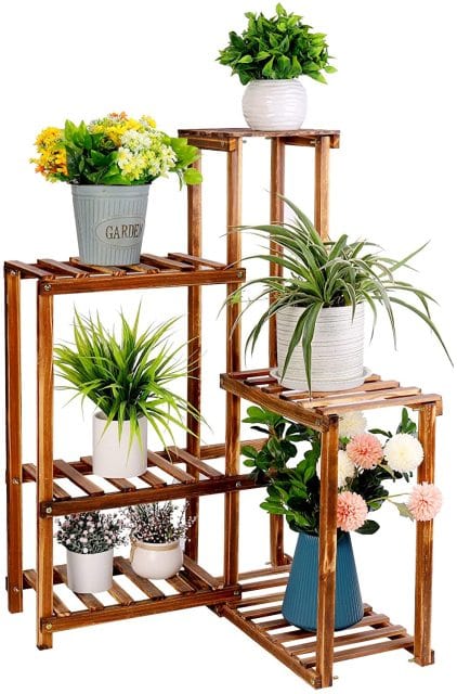 Porte Plante d'Angle en Bois "Angelua"