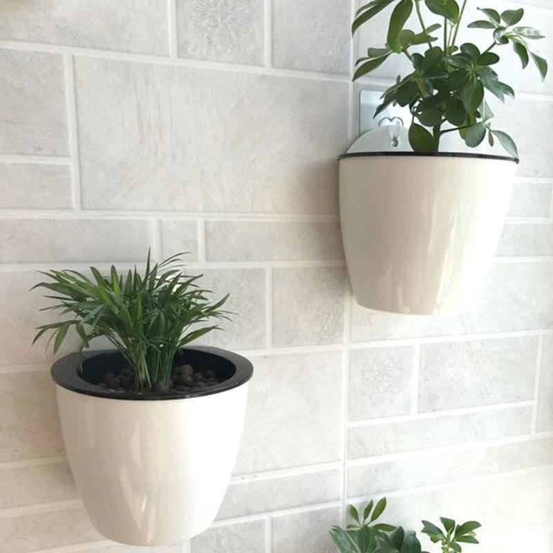 Pot de Fleur Mural Blanc