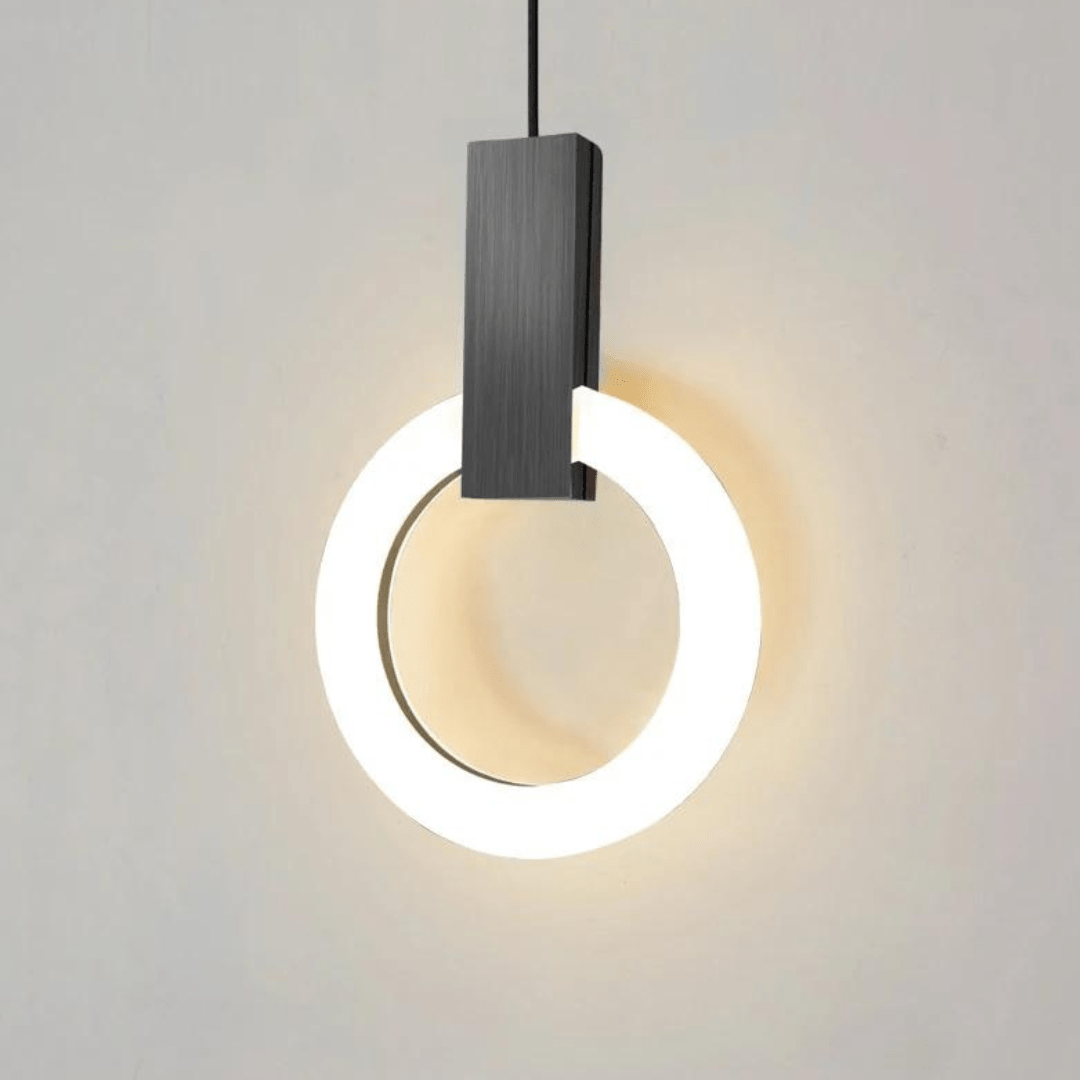 Lampe LED Suspendue Circulaire en Frêne Nordique
