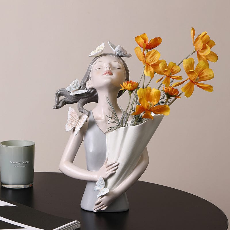Vase Élégant aux Papillons Envoûtants