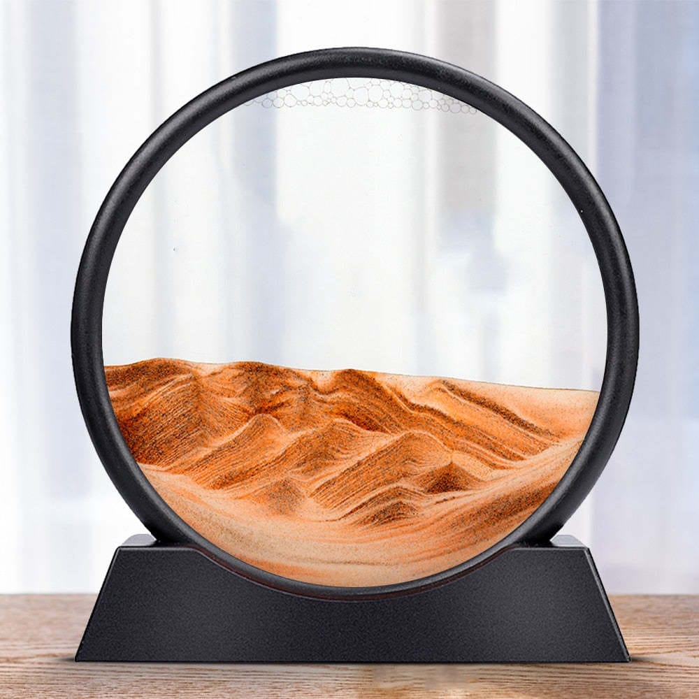 Sablier 3D - Paysage de sable en pleine mer