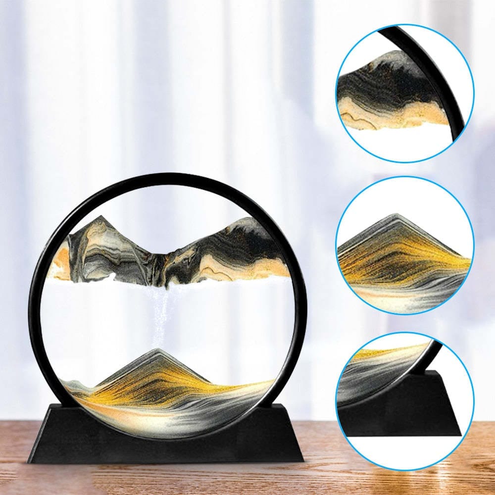 Sablier 3D - Paysage de sable en pleine mer