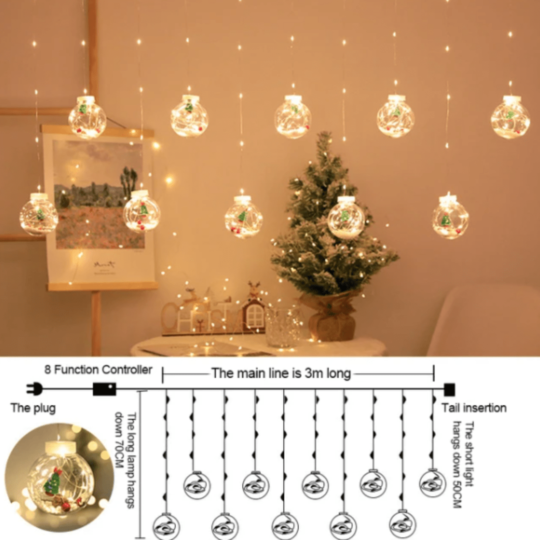 Guirlande Étoilée Bulle de Noël Captivante
