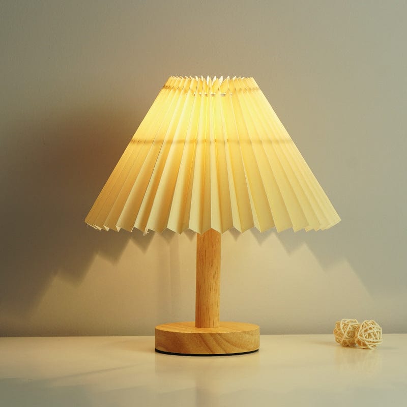Lampe de Table Tactile Coréenne en Bois Massif