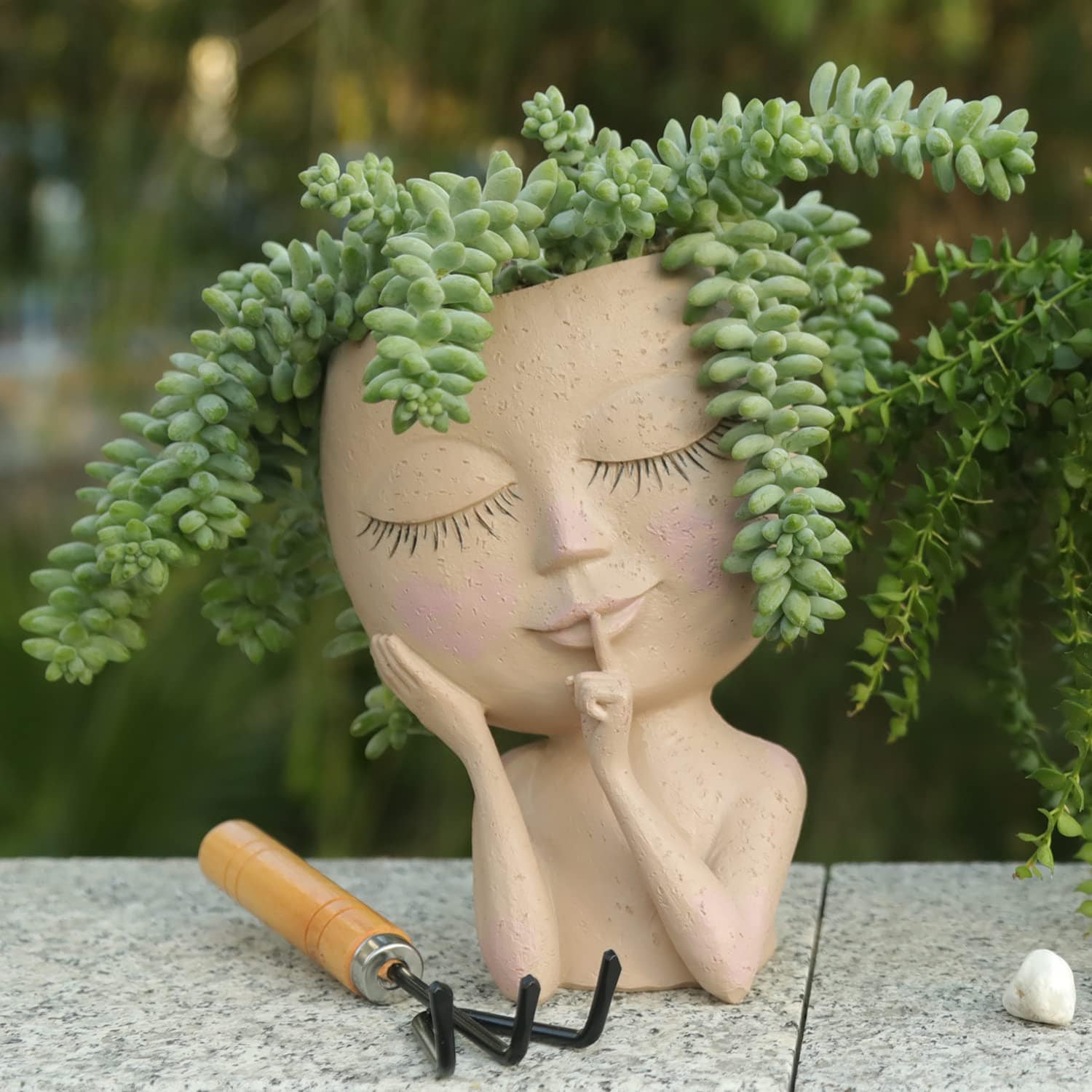 Pot de Fleurs Visage Artistique