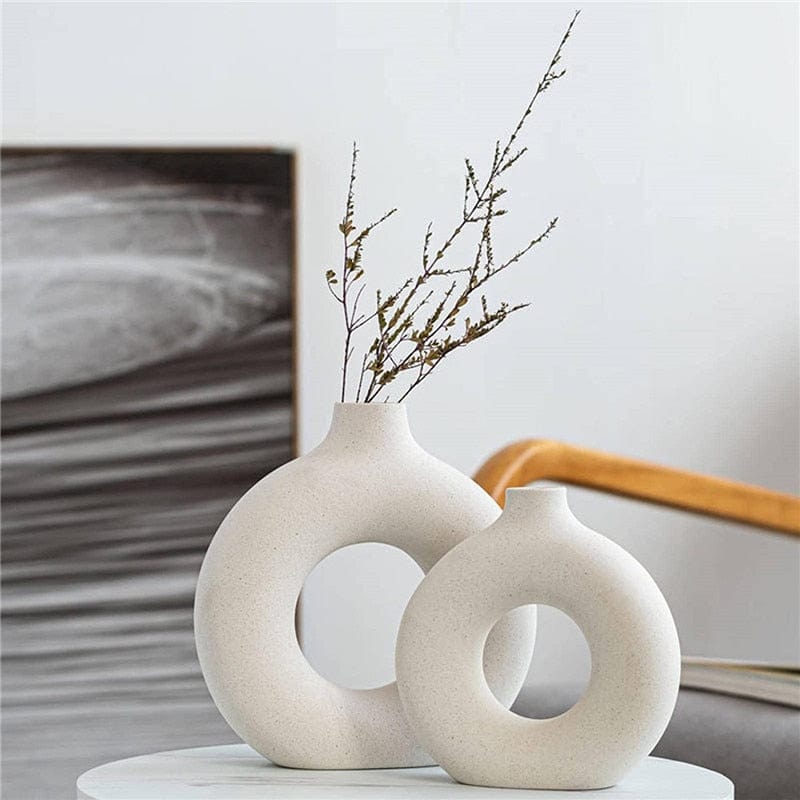 Vase nordique circulaire en céramique pour fleur