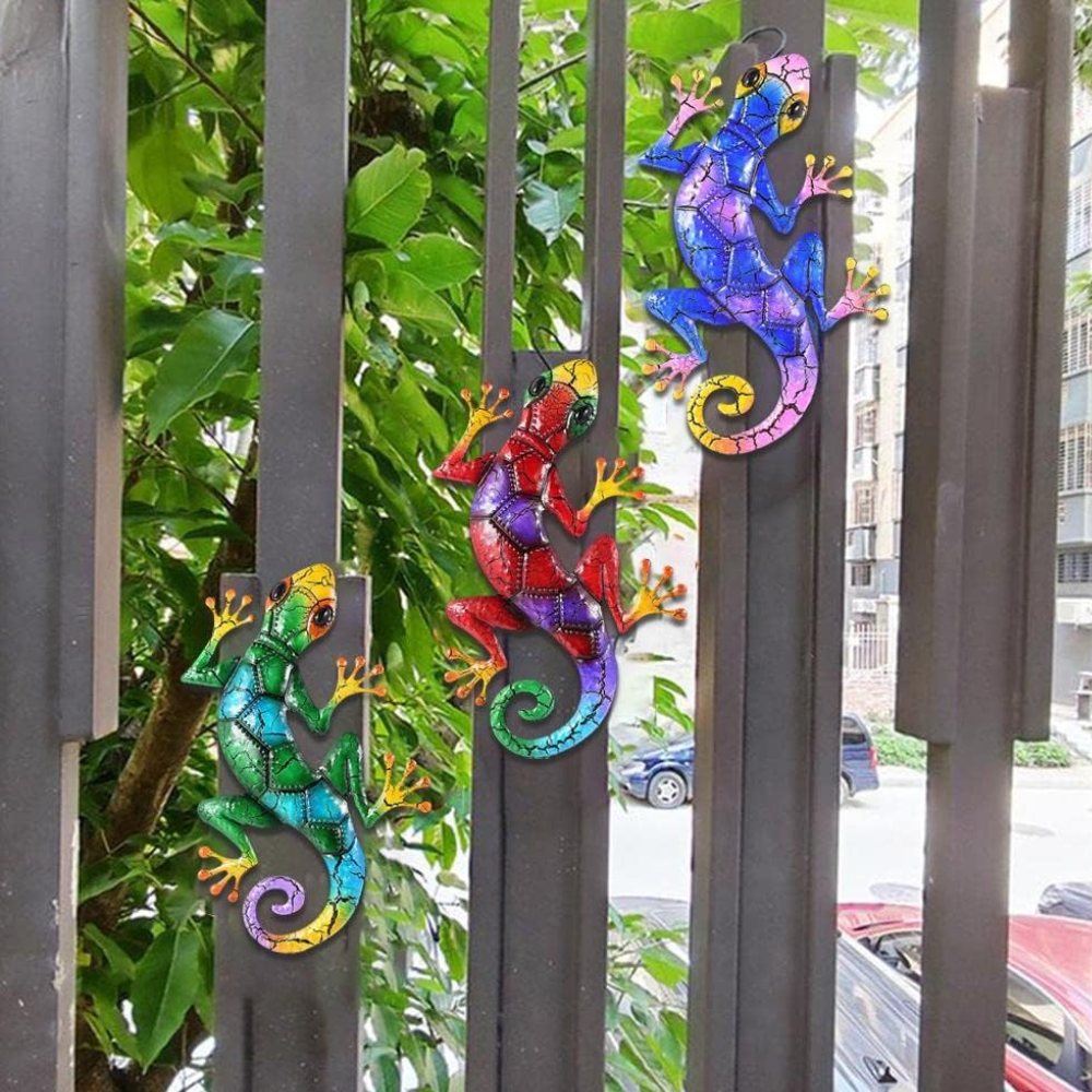 Décoration de Jardin Gecko en Métal