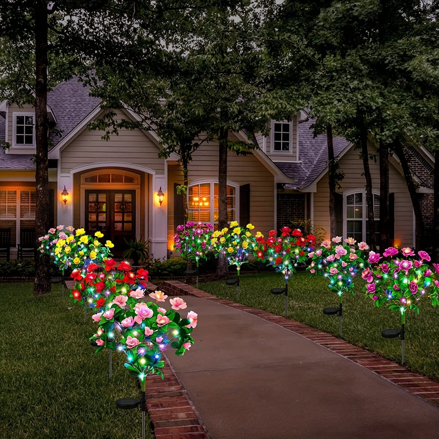 Lampe LED Solaire en Fleurs Artificielles