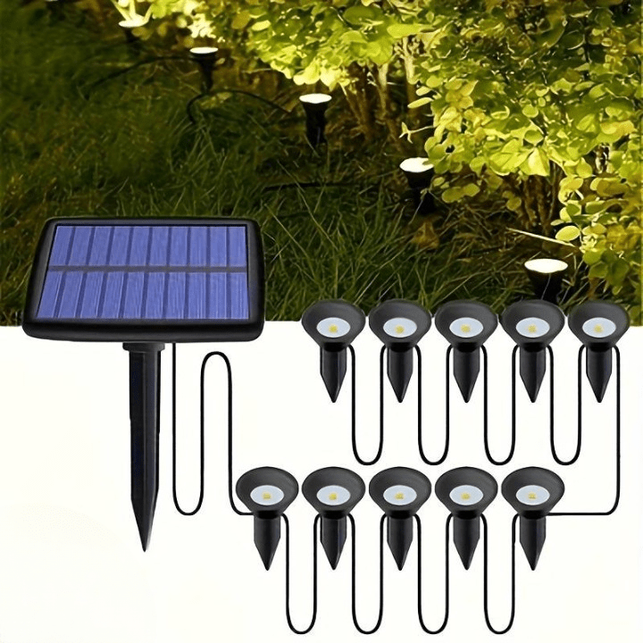 Spots Solaire Extérieur de Pelouse Ultra-Lumineuses (Lot de 8  + 2 Offertes)