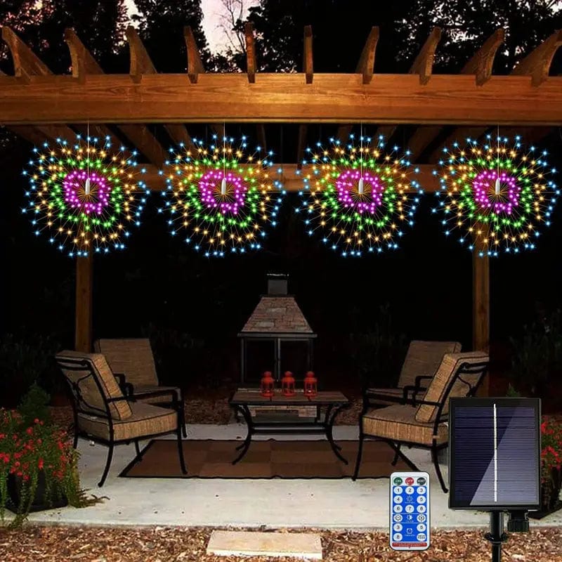 Lumières Solaires Extérieures Suspendues Feux d'Artifice (Lot de 3 + 1 Offerte)