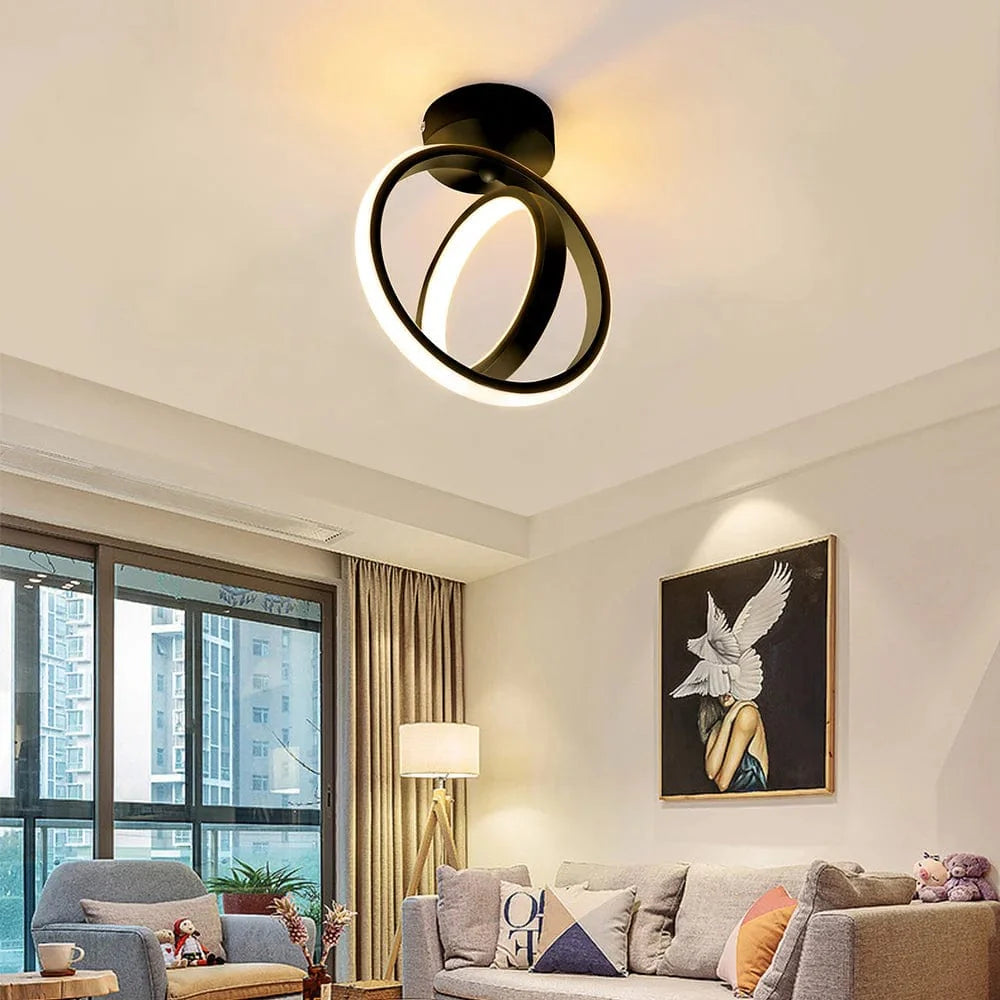 Plafonnier LED Design Rotatif Enchevêtré