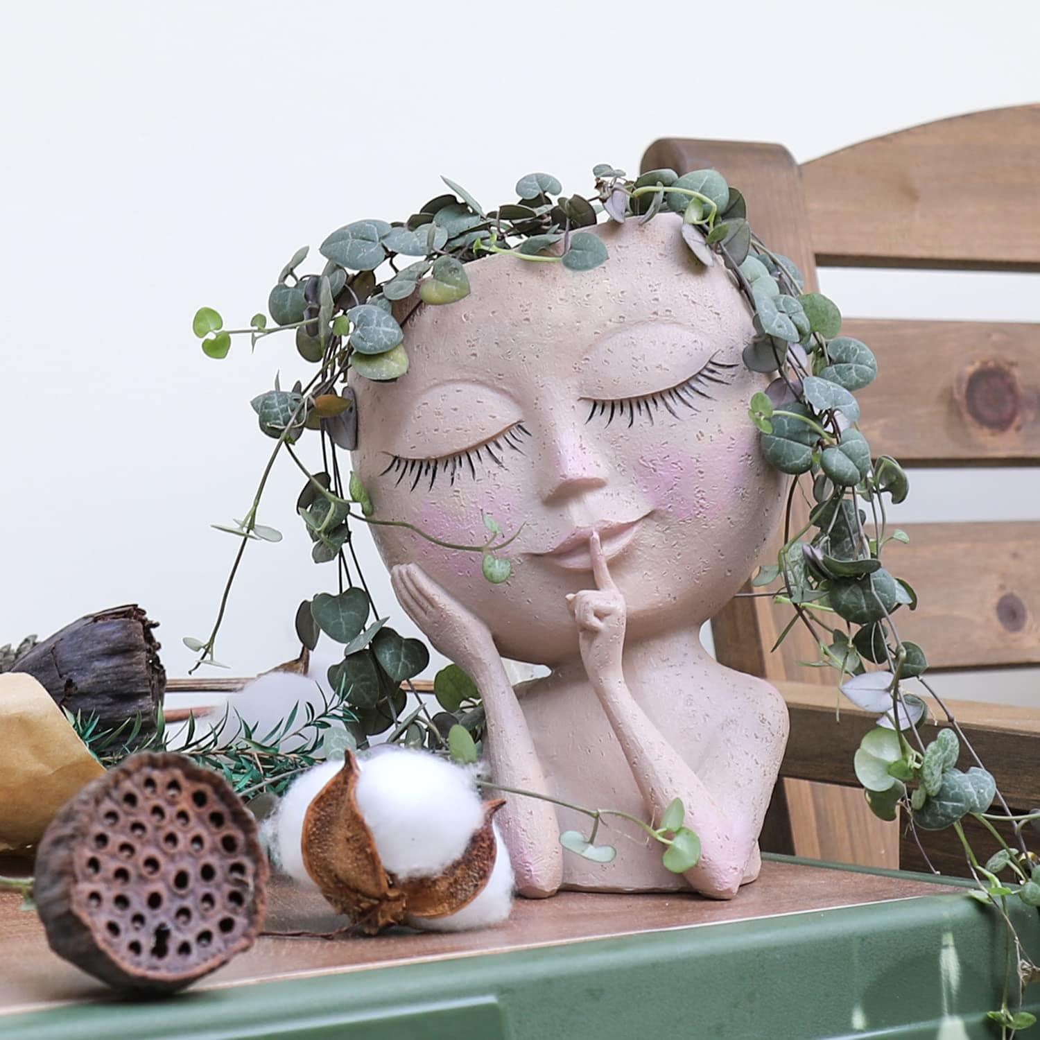 Pot de Fleurs Visage Artistique