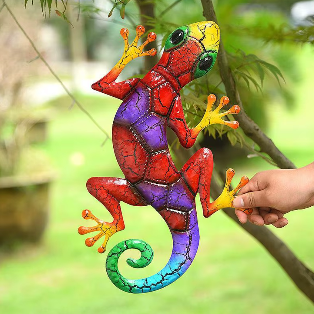 Décoration de Jardin Gecko en Métal