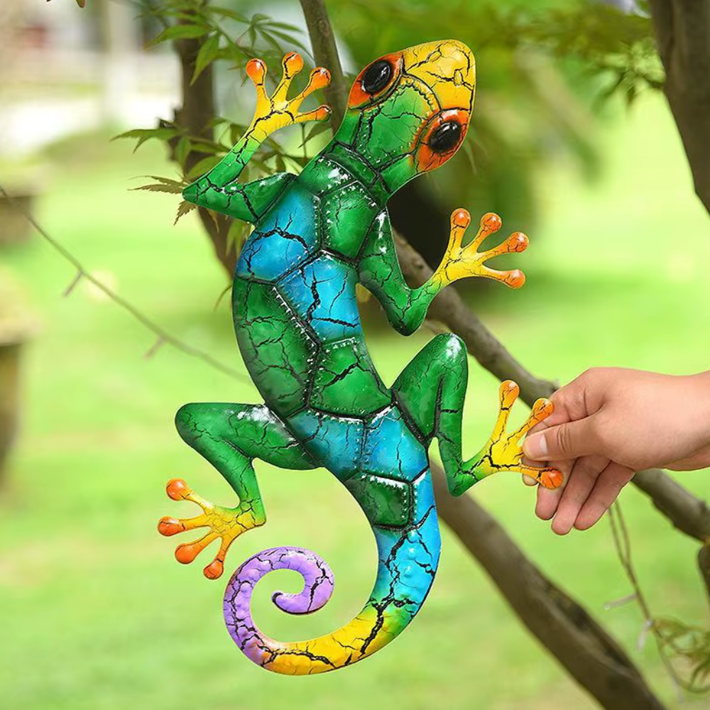 Décoration de Jardin Gecko en Métal