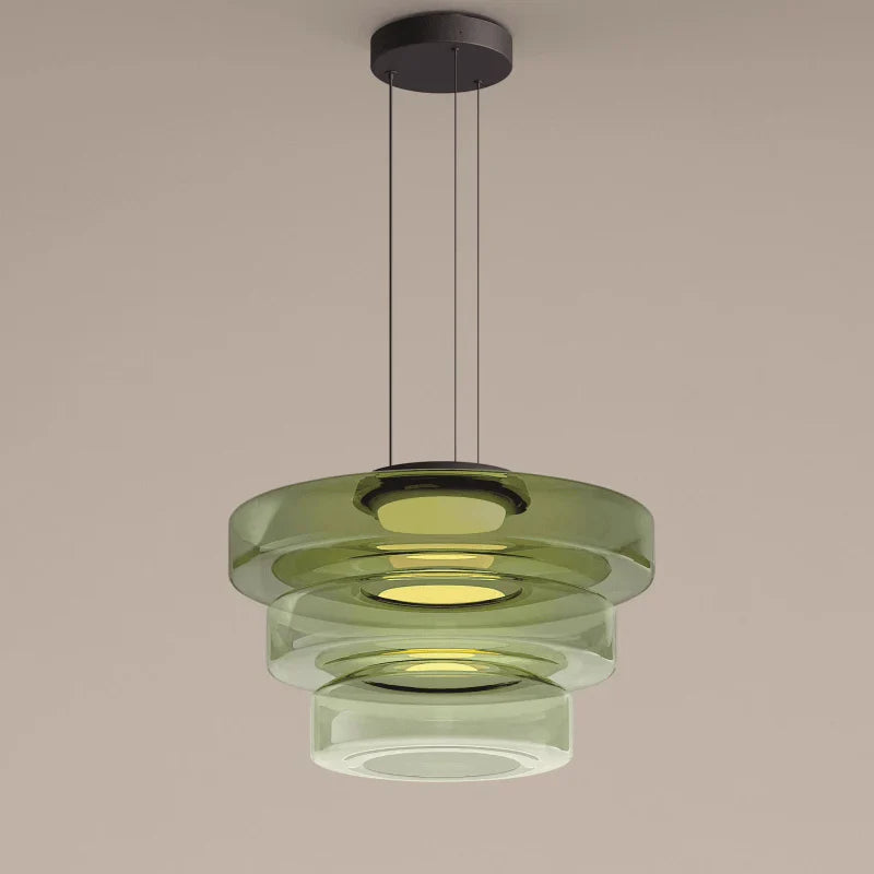 Lustre en Verre Superposé Minimaliste Élégant